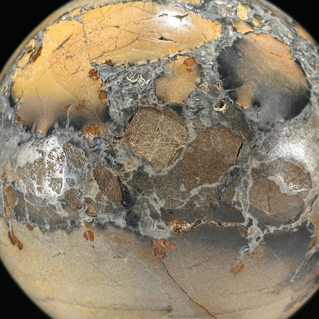 无底价 - 美丽的Maligano Jasper与水晶石英一对 定制支架上的球体- 2300 g - (2) #3.2