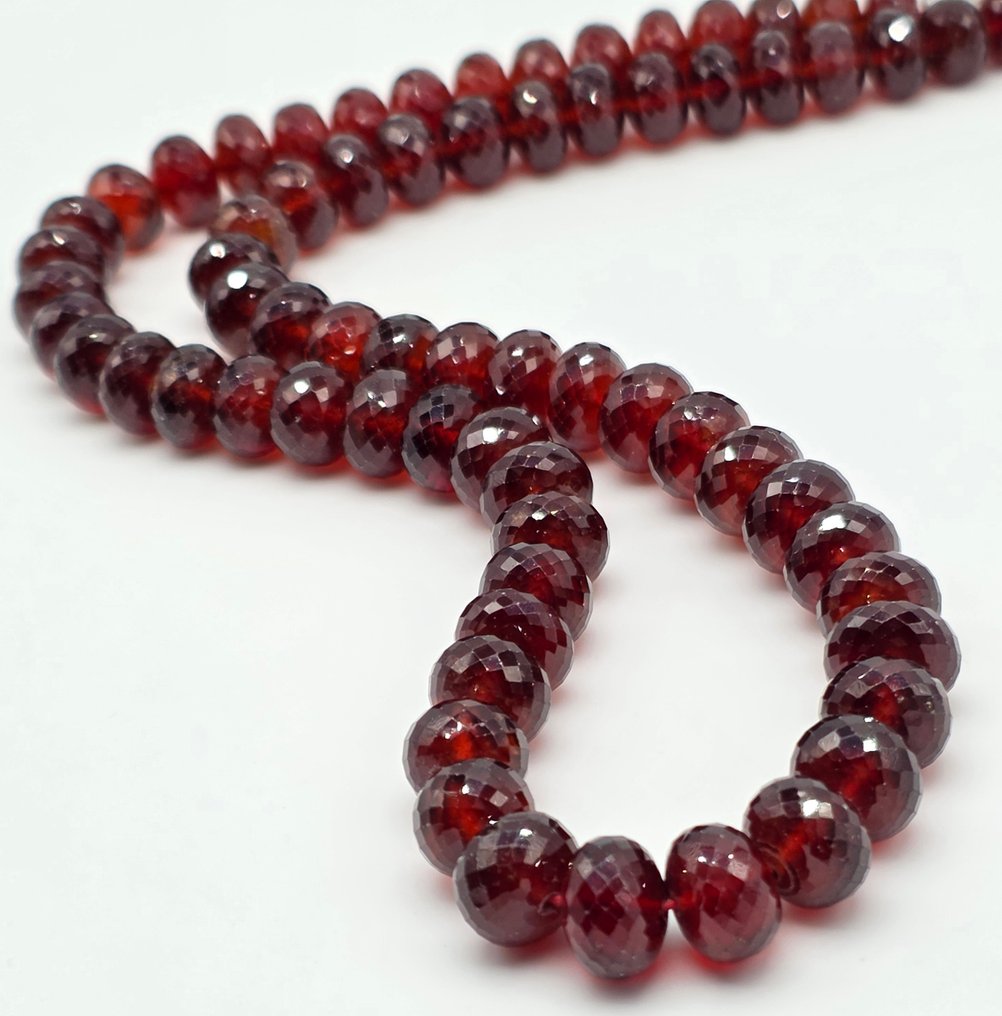 Collier - 18 carats Or jaune Grenat - Grenat de 9,5 à 11,5 mm #1.0