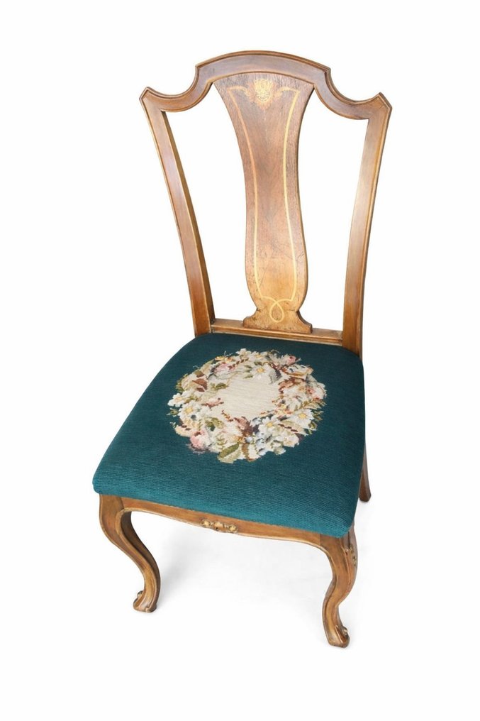 Spisestue-stol (6) - Bøk - 6 håndbroderte stoler #1.0