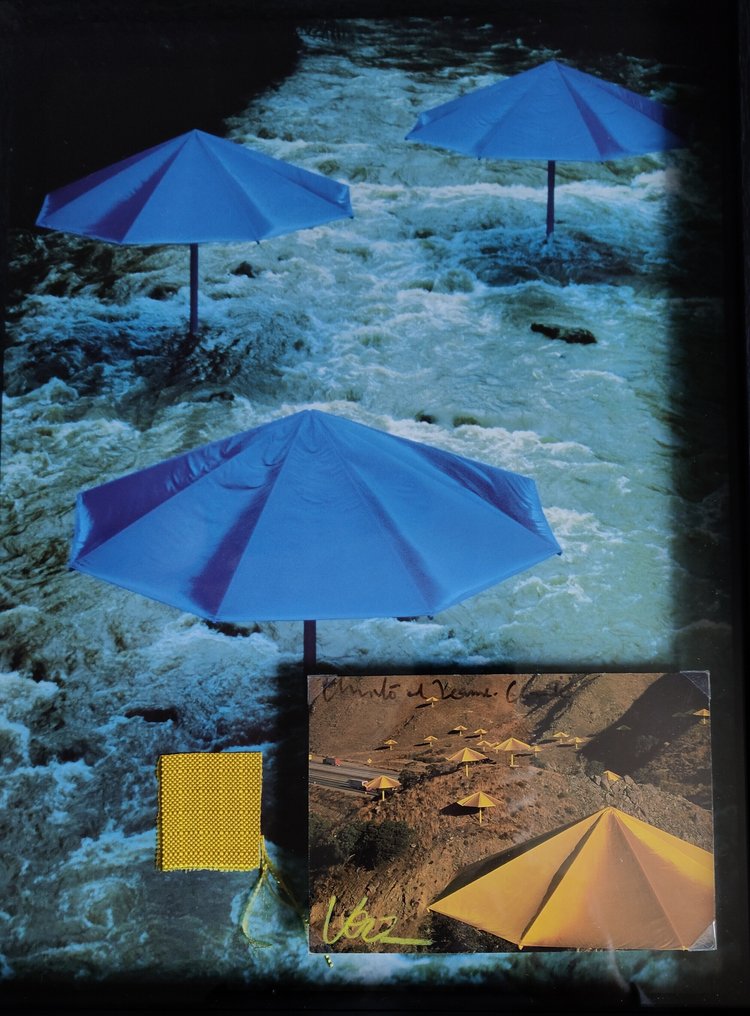 Christo & Jeanne-Claude (1935-2020) - The Umbrellas- handsigned by Christo, Jeanne Claude and Volz #4.3