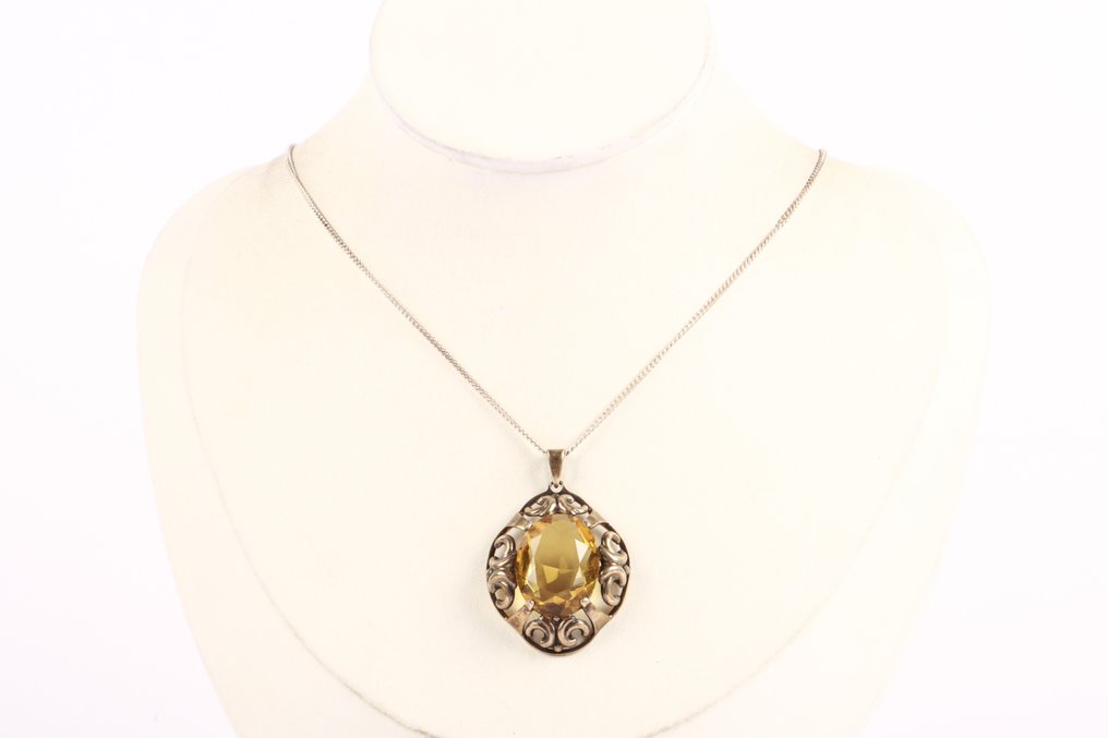 Ohne mindestpreis - Halskette mit Anhänger Silber - Art deco #1.0