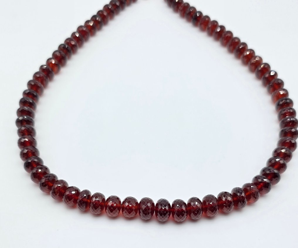 Collier - 18 carats Or jaune Grenat - Grenat de 9,5 à 11,5 mm #1.0