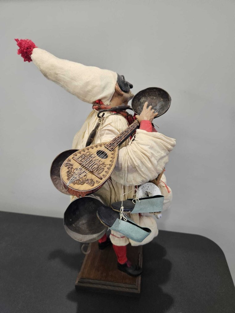 Ferrigno - Presepe napoletano - Άγαλμα, Pulcinella - 40 cm - Ξύλο, Textile, Terracotta #4.3