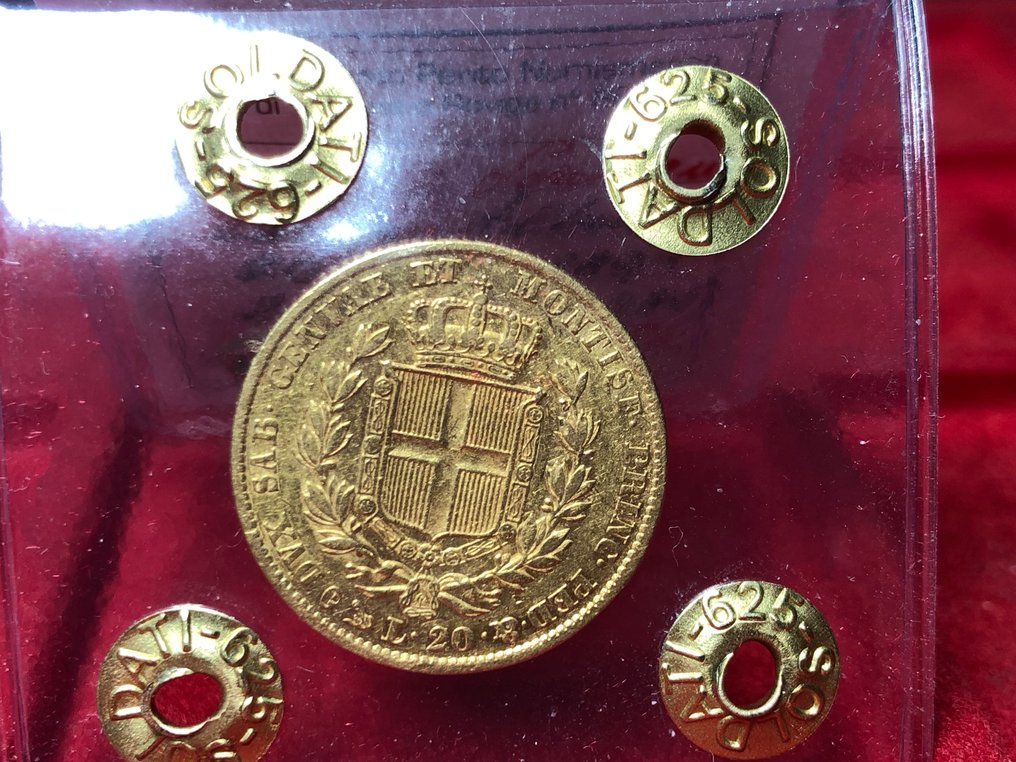 意大利， 萨伏依 Carlo Alberto. 20 Lire 1841 Genova #3.2