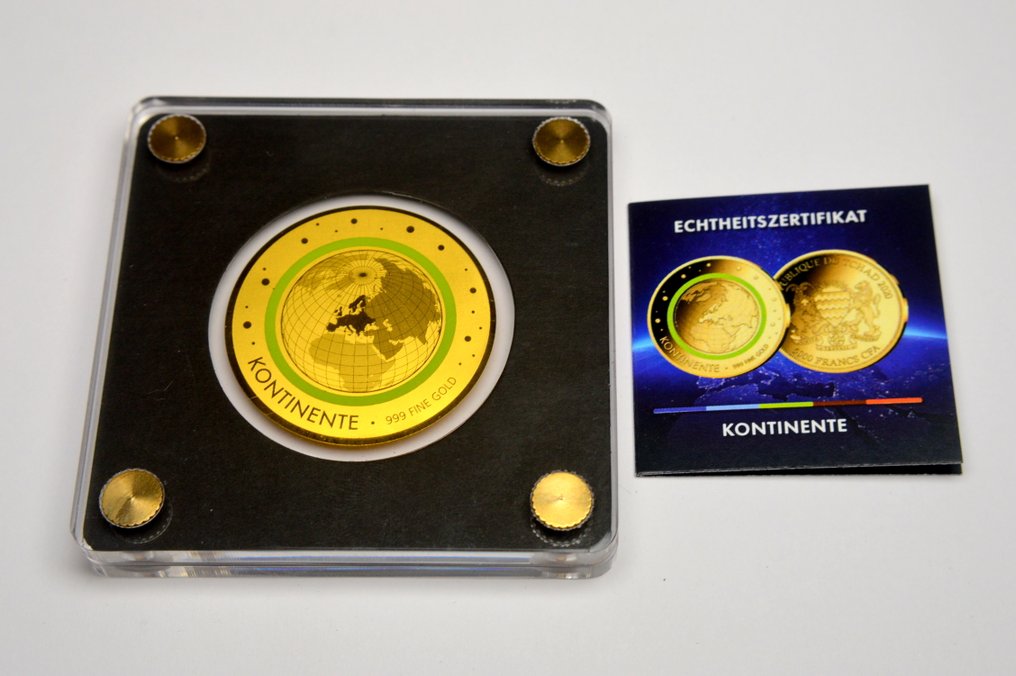 Tschad. 5000 Francs 2020 Continents 1/200oz (.999) (Ohne mindestpreis) #1.0