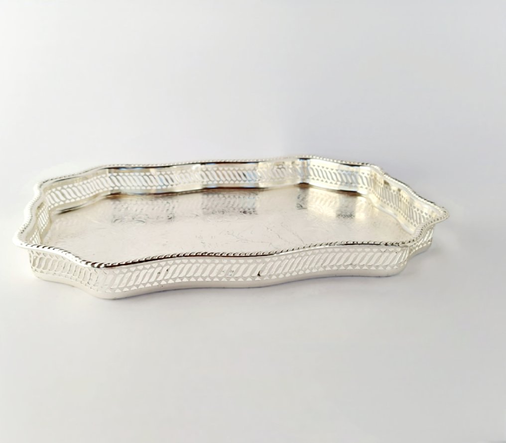 Serving tray - Large 41 Cm Victorian Silver-Plated Serving Tray  - Silverplated #1.0