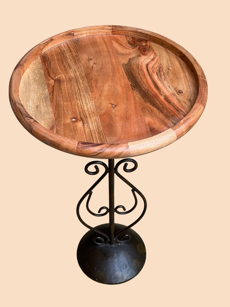 Ambachtelijk Frans - Βοηθητικό τραπεζάκι - Σφυρήλατος σίδηρος, Cast iron, Hardwood - Κλασικό, διακοσμητικό #1.0