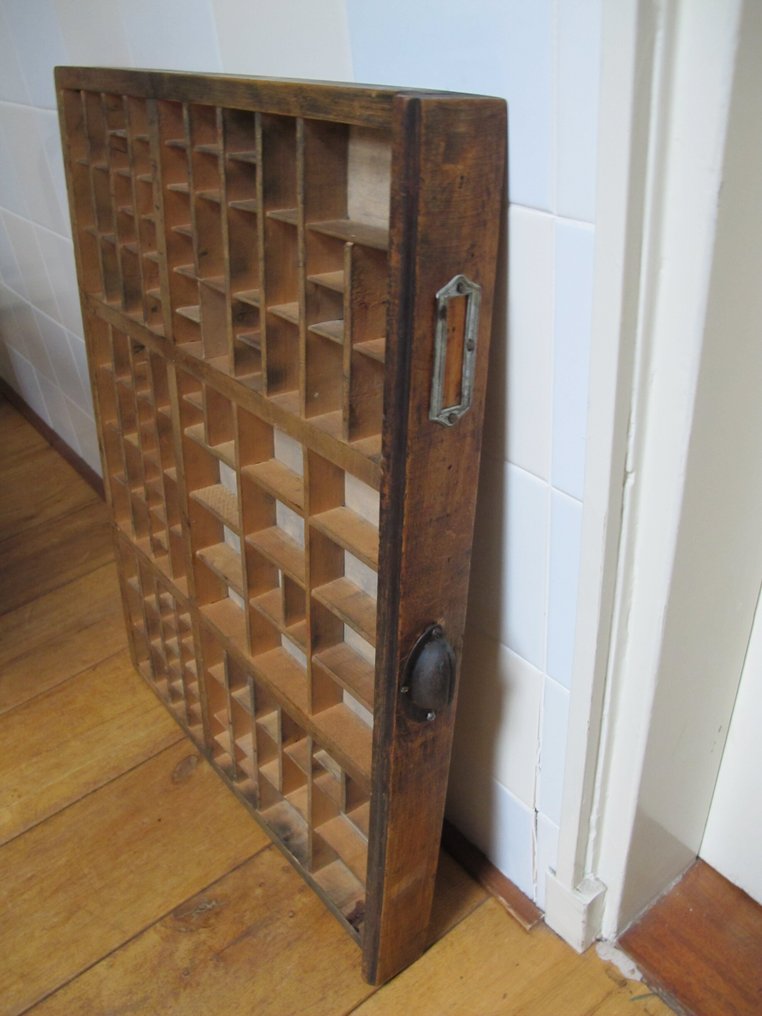 木版印刷(版本) - 原始的木制印刷厂字模架 1940 - 荷兰 #2.1