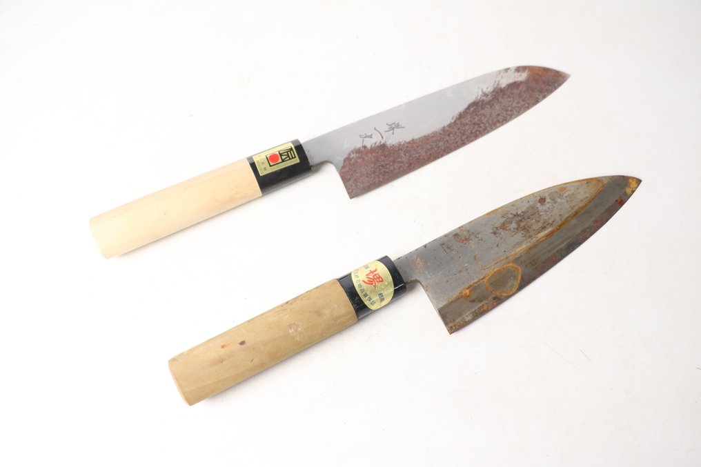 堺高秀 Sakai Takahide , 堺一次 Sakai Ichiji - Μαχαίρι κουζίνας - 刀 KATANA 出刃 Deba, 三徳 Santoku - Χάλυβας - Ιαπωνία #1.0