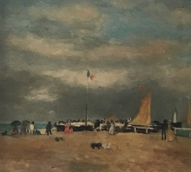 After Eugène Boudin (1824-1898) - Sur la plage #1.0