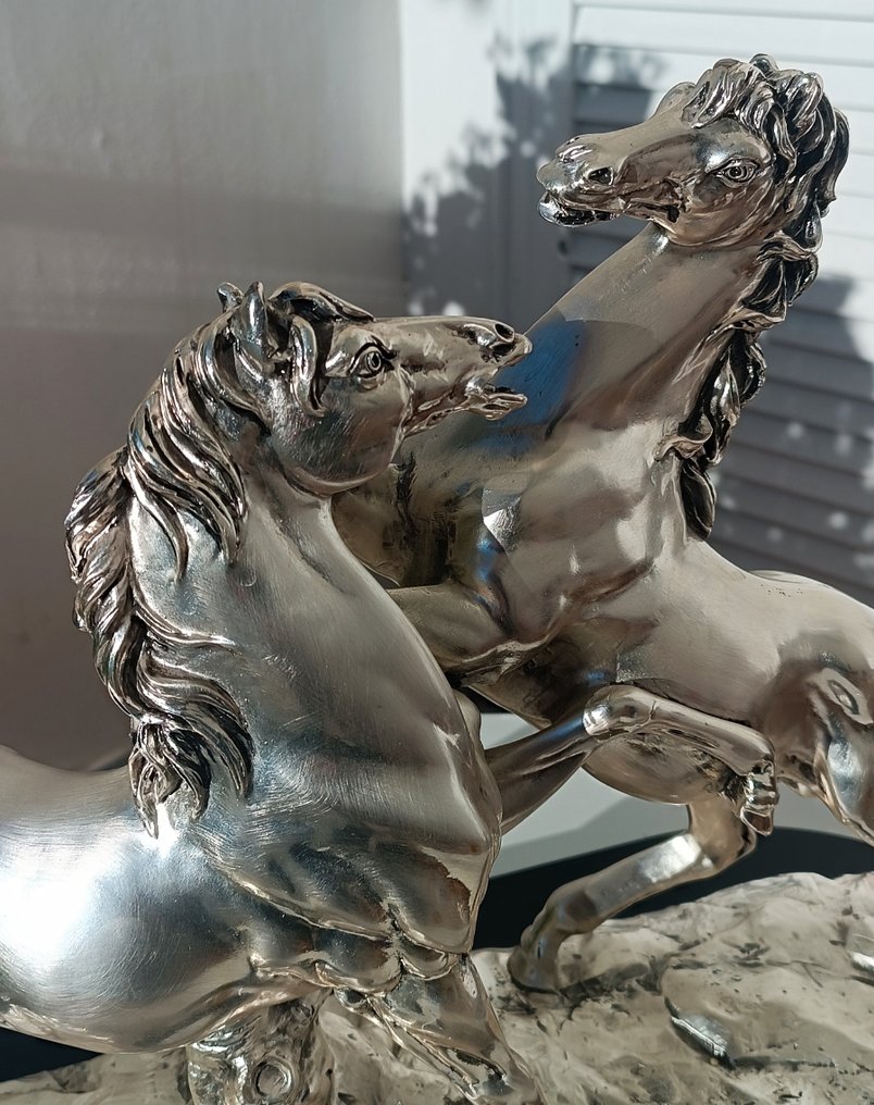 A. Santini - Γλυπτό, Cavalli Rampanti - 37 cm - .925 silver - 1970 #4.3
