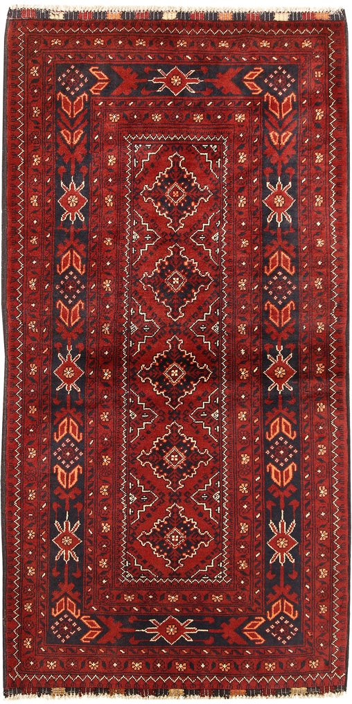 Afghan, 传统手工结织独特的“库杜兹”地毯，优质天然羊毛 - 地毯 - 185 cm - 81 cm - 正宗手工地毯 #1.0