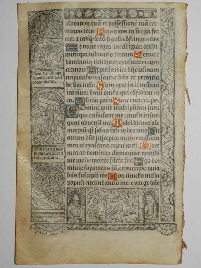 Vostre - Leaf from a book of hours, printed on vellum - 1502 #1.0