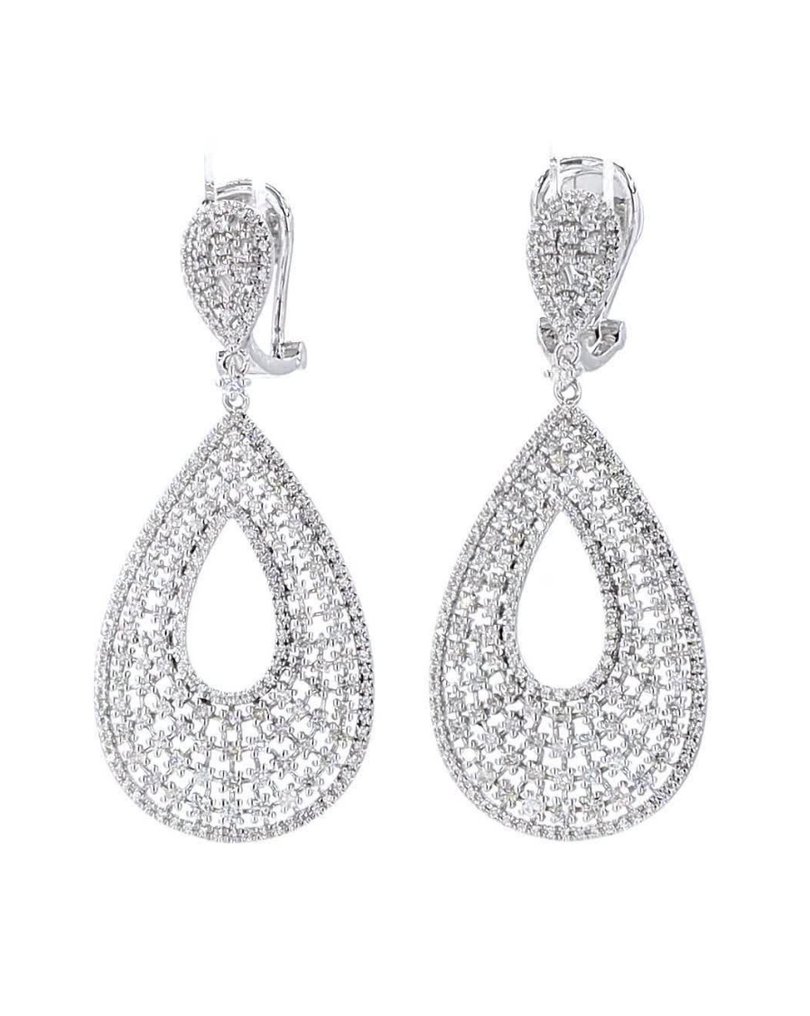 Brincos cocktail - 14 K Ouro branco -  1.87ct. tw. Diamante (Natural) - Brincos de pendurar statement #1.0