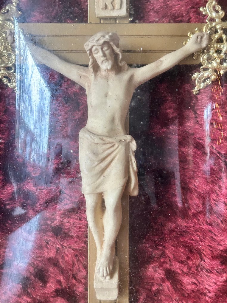 Kruzifix - Holz, Glas, Gips - 1920-1930 - Kruismedaillon #4.3