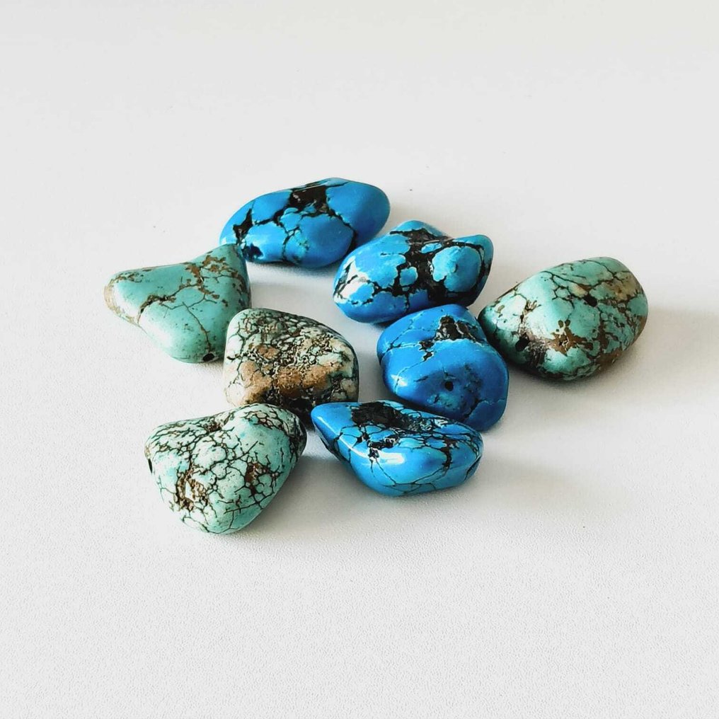 丝绸之路，中亚的 原石绿松石 项链珠子护符 - 28 mm  (没有保留价) #1.0