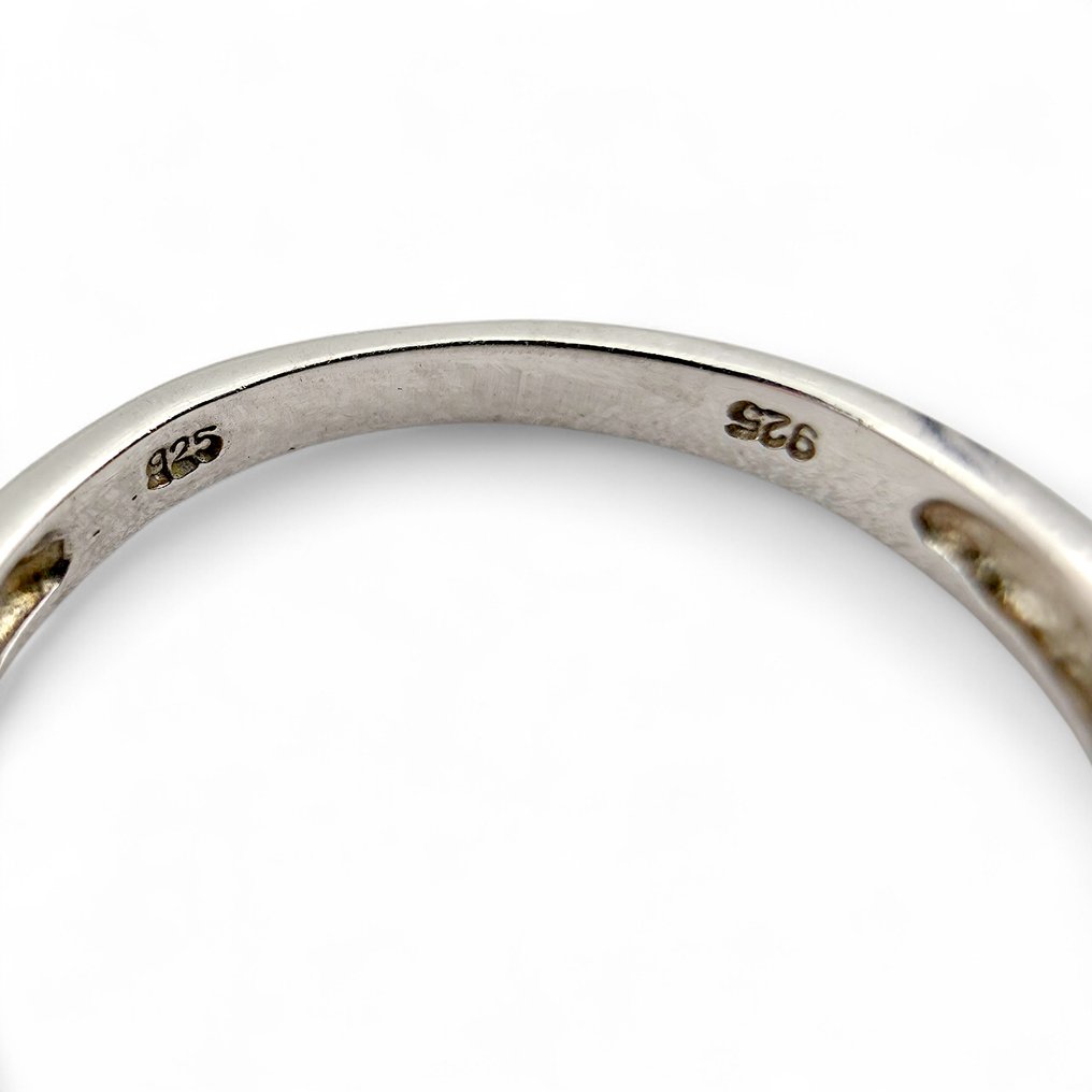 No reserve price - Ring Silver - Garnet (Certified) #4.3