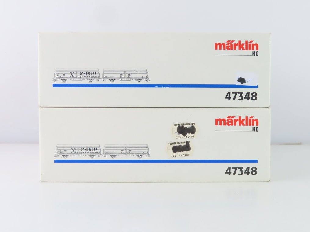 Märklin H0 - 47348 - 模型貨運火車組合 (2) - 2套2件套的货车，配备双轴滑动门货车 - ÖBB #4.3