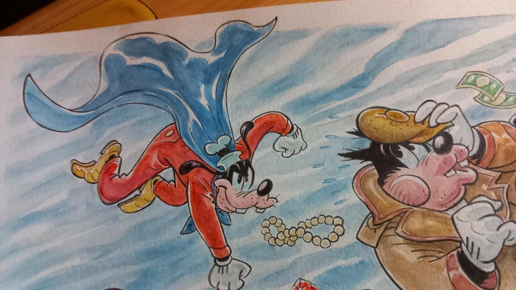 Alessandro Gottardo - 1 Watercolour - Mickey Mouse, Goofy - "Caccia al Ladro" - 2025 #2.1