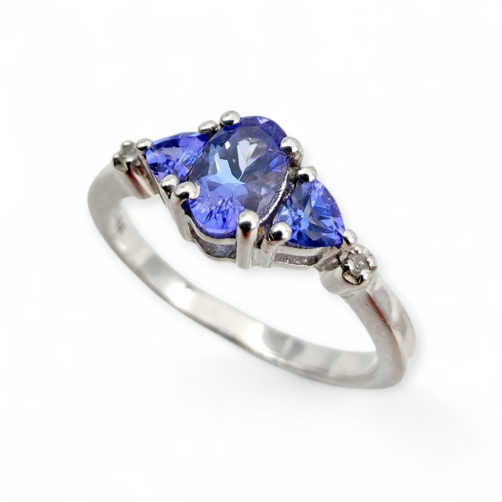 Ingen mindstepris - Ring Sølv - Diamant, Tanzan (certificeret) #2.1