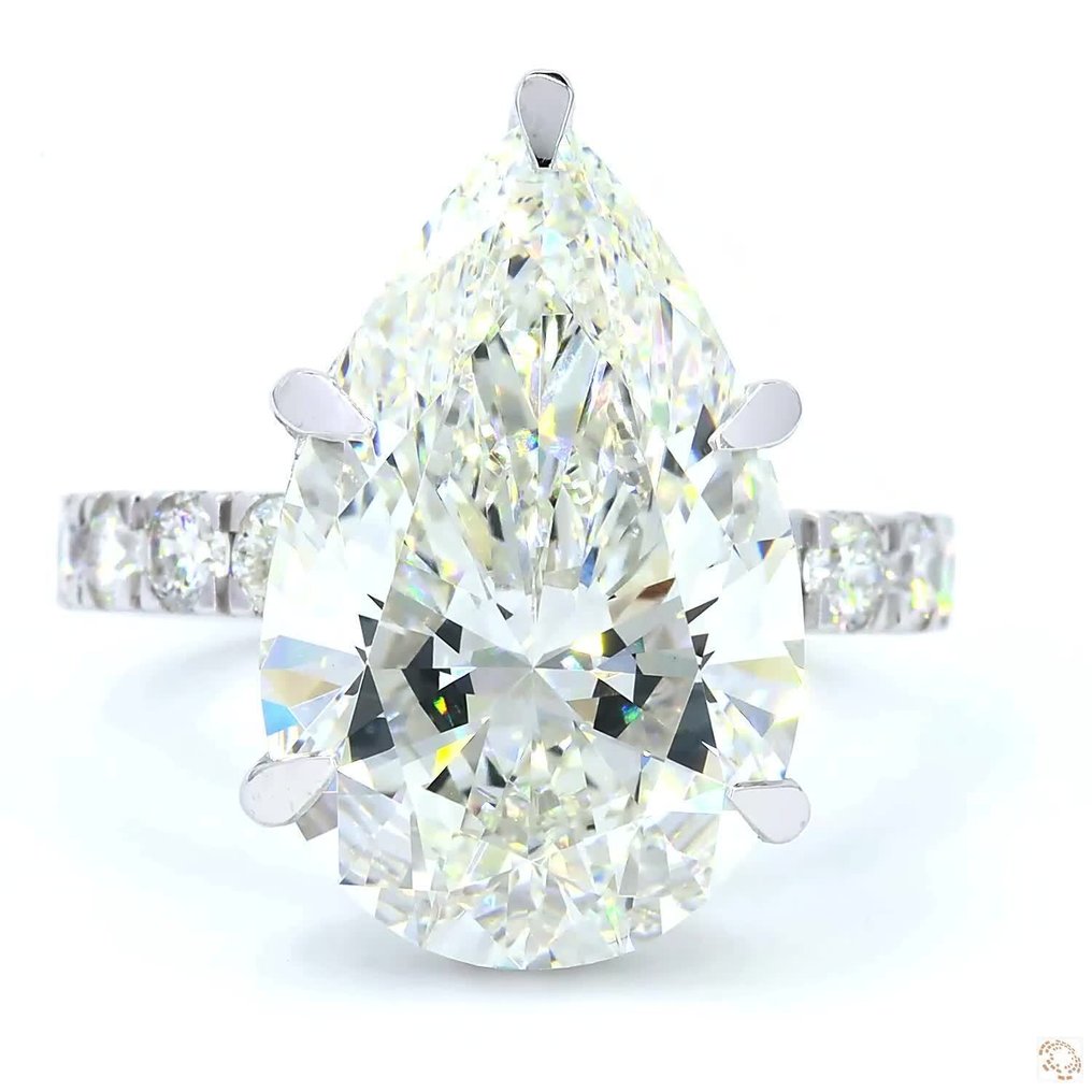 戒指 - 18 克拉 白金 -  11.04ct. tw. 鉆石 (實驗室培育) - 鉆石 - F,VVS2 #1.0