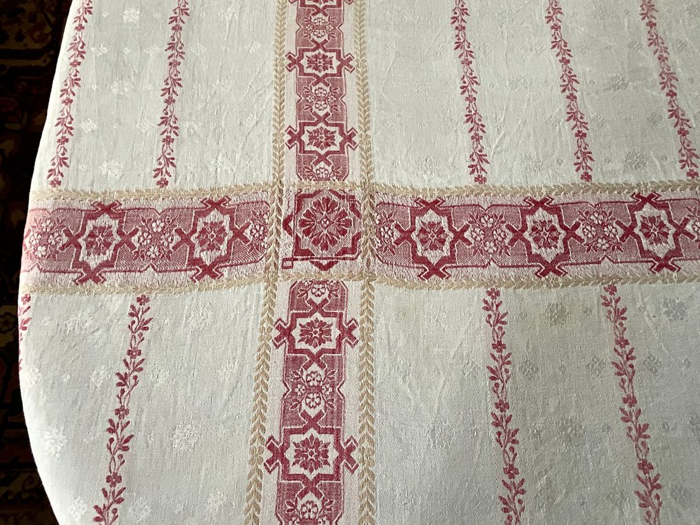 Tecido de damasco do final do século XIX, com trama jacquard, conjunto de toalhas de mesa - Têxtil - 2.3 m - 1.65 m #3.2
