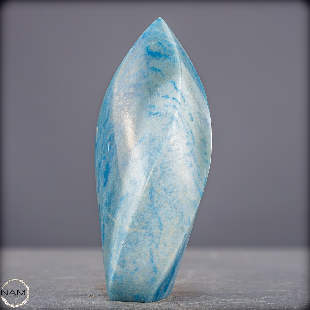 自然的Trolleit火焰 – 流动的蓝色调，带有柔和、云雾般的深度- 654.44 g #4.3