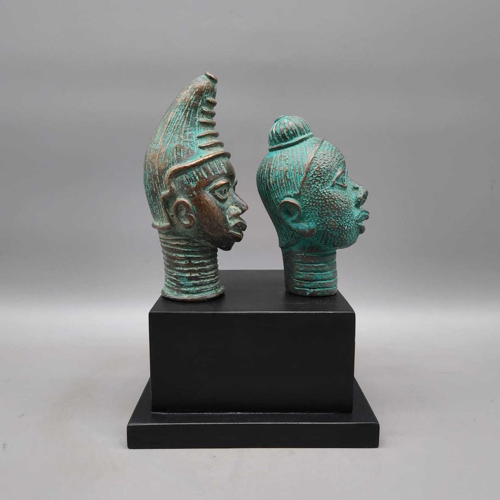 2 Tête de commémorative oba - 雕刻 - Beni edo - 貝南  (沒有保留價) #4.3