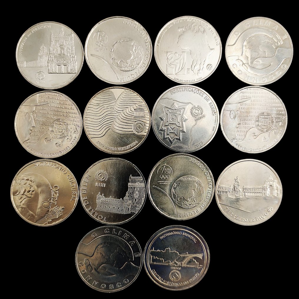 Portugal. 2 1/2 Euro 2008/2015 (14 coins) (Sin precio de reserva) #1.0