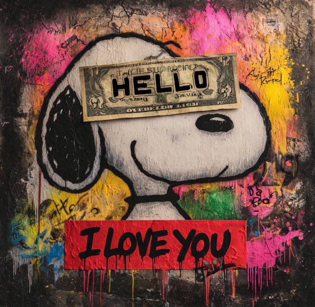 Eric Brumette - SNOOPY I LOVE YOU Toile L #1.0