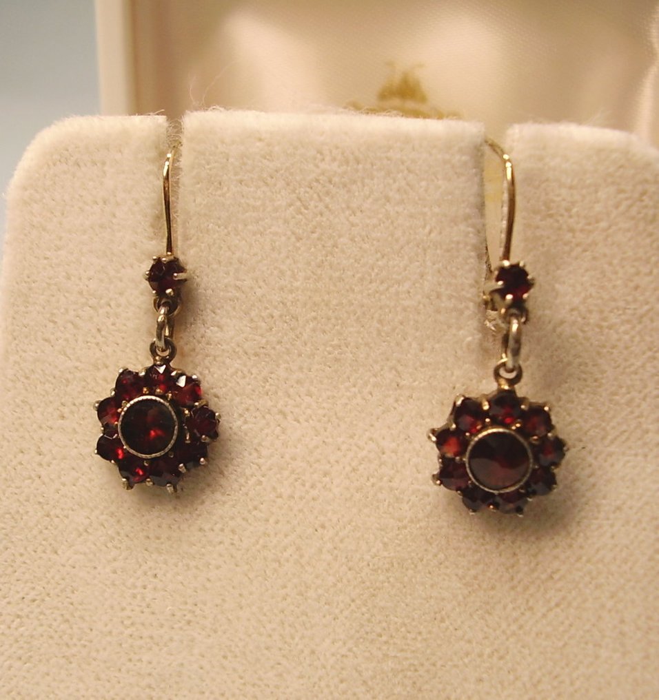 Sin precio de reserva - Pendientes - 8 quilates Oro amarillo, Tombak -  3.00ct. tw. Granate - böhm.Arbeit Normgold #4.3