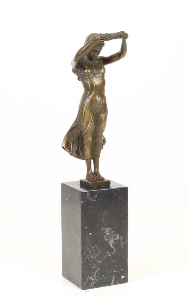 Figure - Bronzeskulptur „Gëlle Fra“ – Die Goldene Dame - Bronze, Marble #1.0