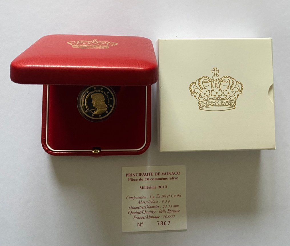 Monaco. 2 Euro 2012 "Lucien Ier" Proof #1.0
