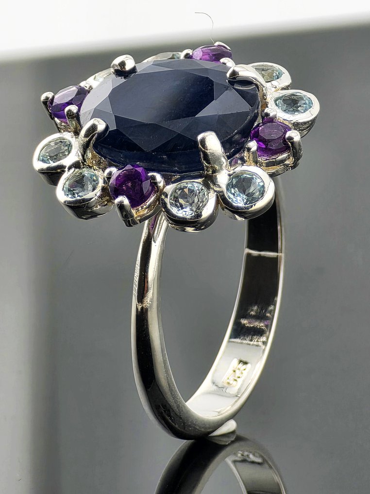 Zafiro - Plata - Anillo - Royal Bloom #2.1