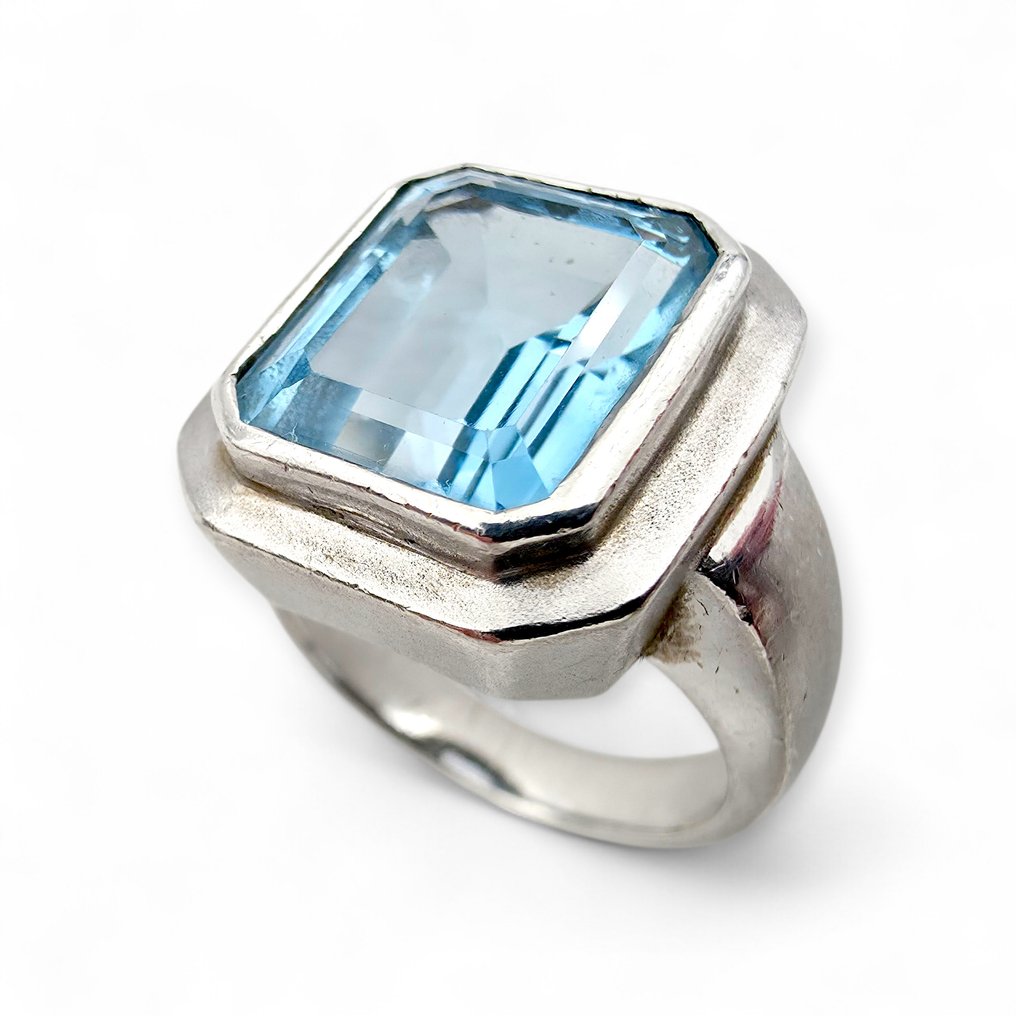 No reserve price - Ring Silver - Topaz (Certified) #1.0