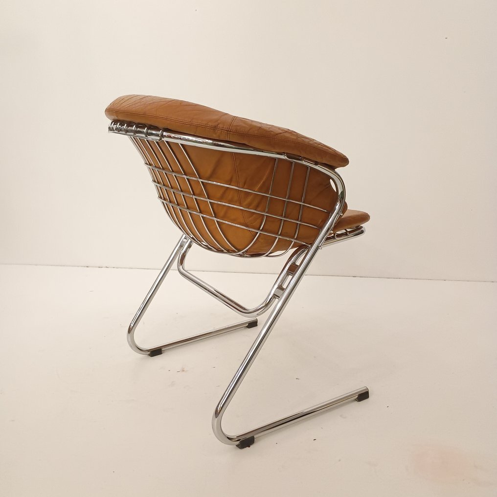 thema - Gastone Rinaldi - 椅 - 鋼, 皮革 - Kavel 3 #4.3