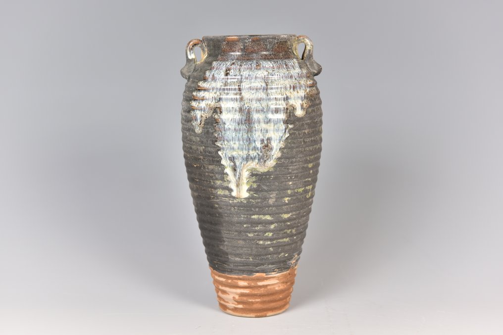 弦紋花釉双系瓶(Lot.00328) - Porcelain, Ceramic - China - 21st century #1.0