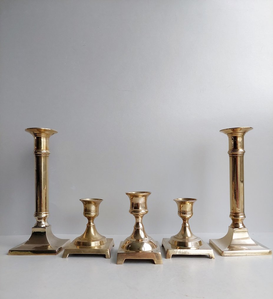 Κηροπήγιο (5) - Ορείχαλκος - 5 vintage kandelaars #1.0