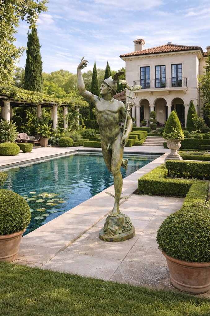 After Giambologna - Statua, Mercury - 193 cm - Bronzo #1.0