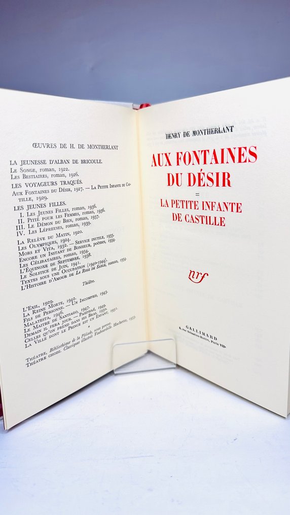 Henry de Montherlant - Aux Fontaines du Désir [cartonnage Paul Bonet] - 1954 #3.2