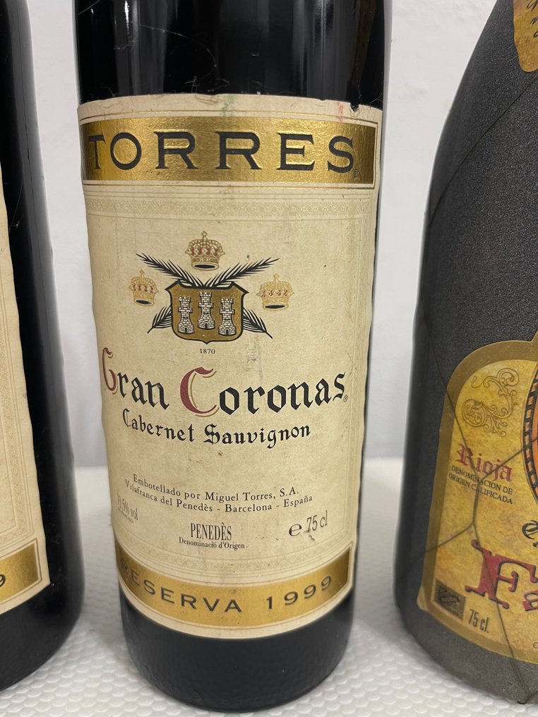 1999 Torres, Gran Coronas Cabernet Sauvignon, Reserva x2 & 1994 Faustino I Gran Reserva - Penedes, Rioja - 2 Flaschen (0,75 l) #2.1