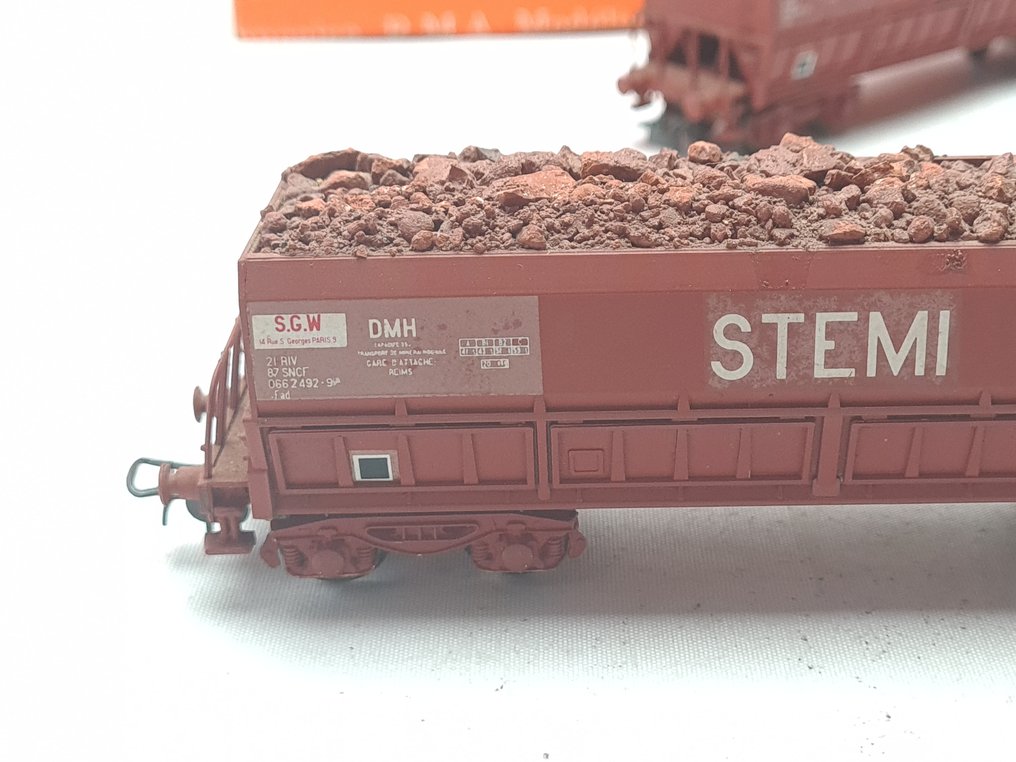 R.M.A. H0轨 - 293 - 模型火车货运车厢 (2) - 2个装有铝土矿的料车 - SNCF #4.3