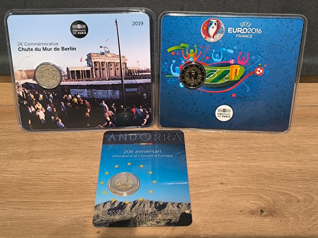 Ανδόρρα, Γαλλία. 2 Euro 2014/2019 (3 coincards)  (χωρίς τιμή ασφαλείας) #1.0