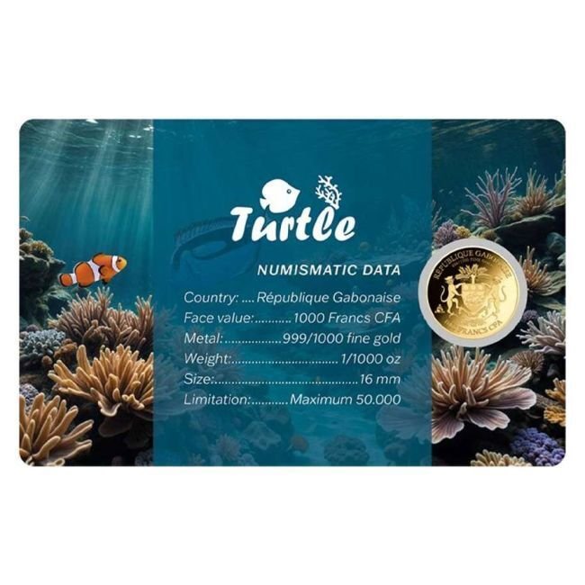 Τσαντ. 3000 francs 1/1000 oz 999 Fine Gold Turtle Coin (In Assay) (χωρίς τιμή ασφαλείας) #1.0