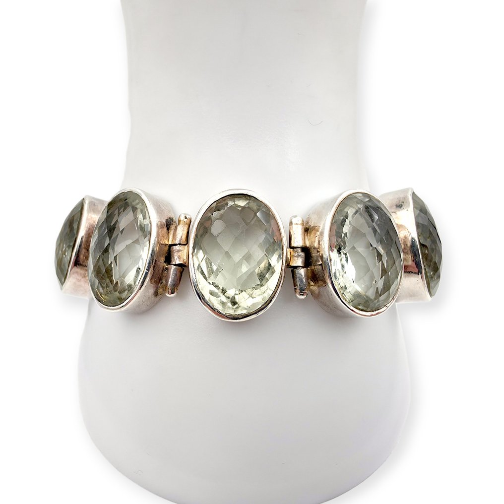 No reserve price - Bracelet Silver - Green Amethyst(Certified) #2.1