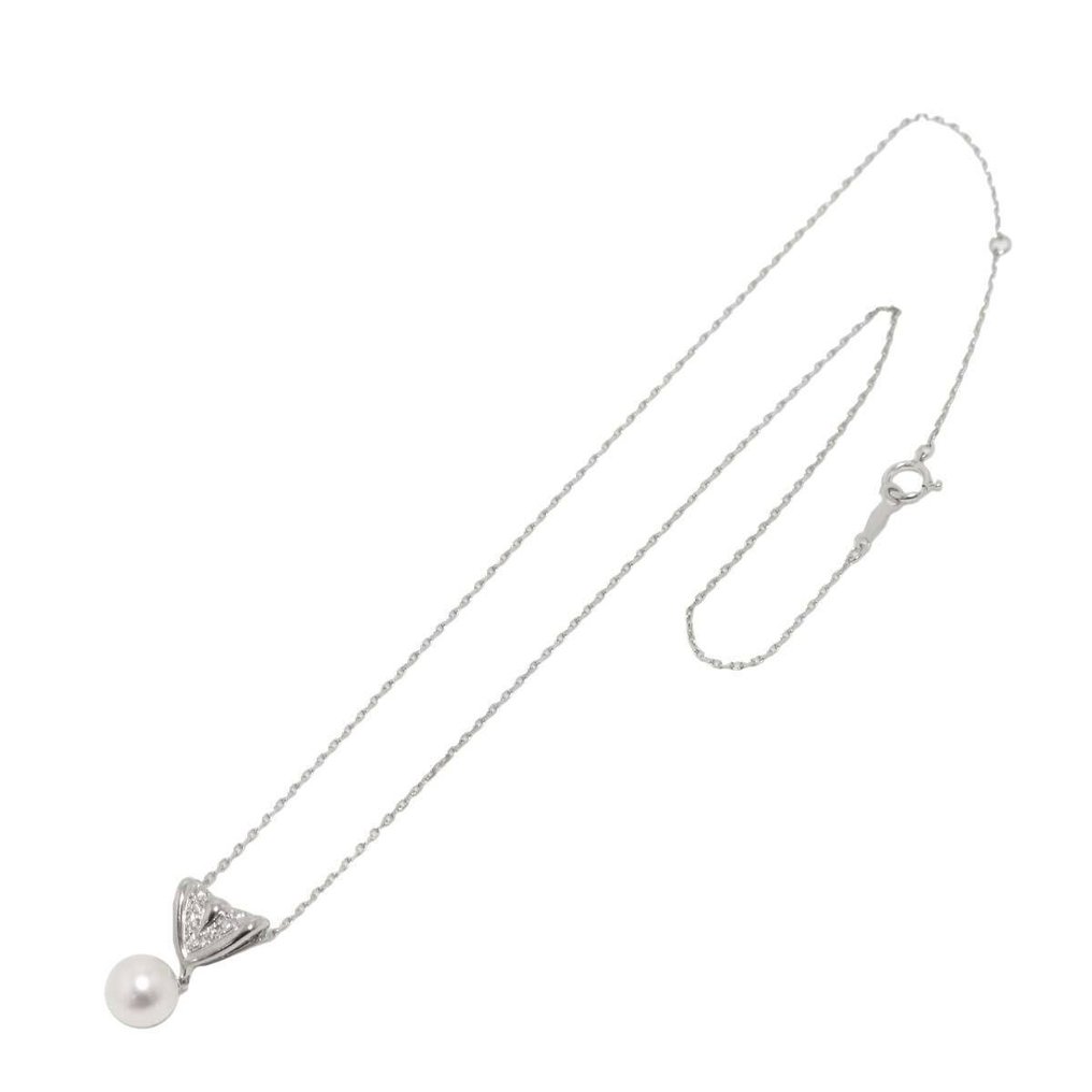 Mikimoto - Halsketting - 14 karaat Witgoud #1.0