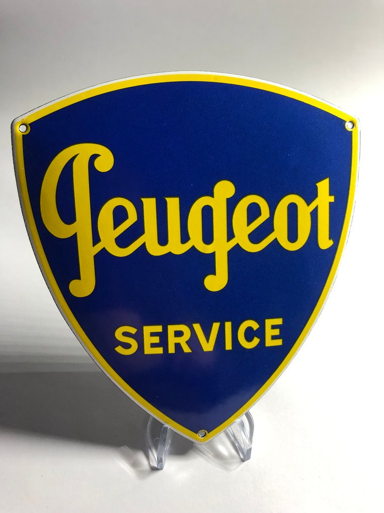 标致服务门柱搪瓷瓷牌 - 琺瑯標誌牌 - 搪瓷标志 - 鋼, 瑪瑙 #1.0