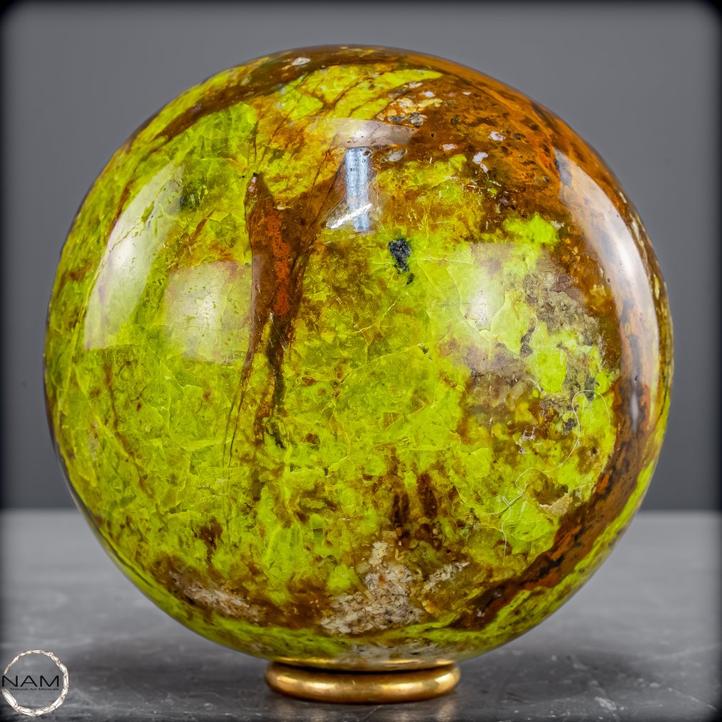 Natural Green Opal & Agate Sphere- 886.69 g #1.0