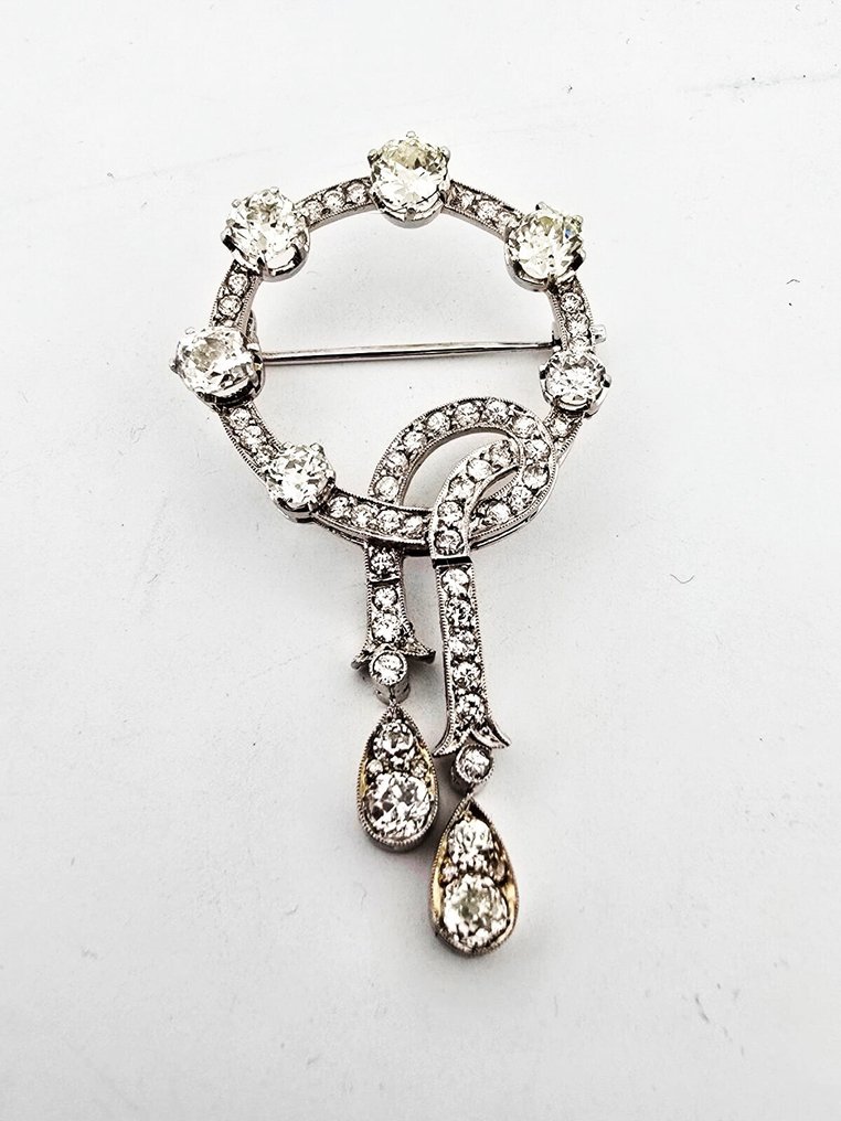 Broche - 18 quilates Oro blanco - 5.50ct. tw. Diamante (Natural) #4.3