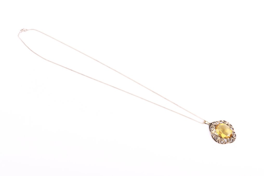 Ohne mindestpreis - Halskette mit Anhänger Silber - Art deco #4.3